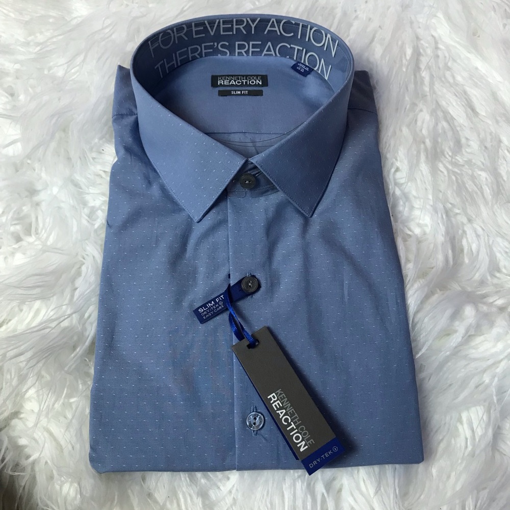 Kenneth Cole Dress Shirt Slim Fit 17 1/2 34-35